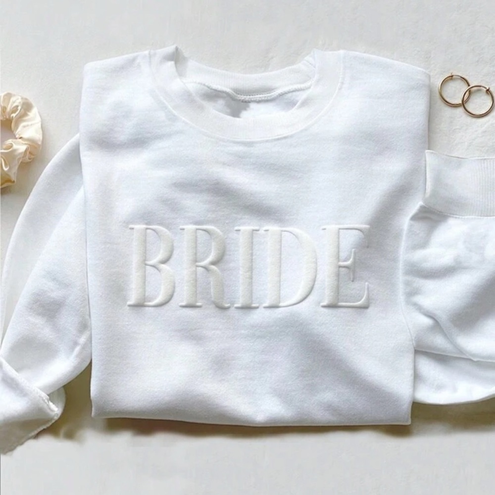 SHEIN White Bride Sweatshirt
